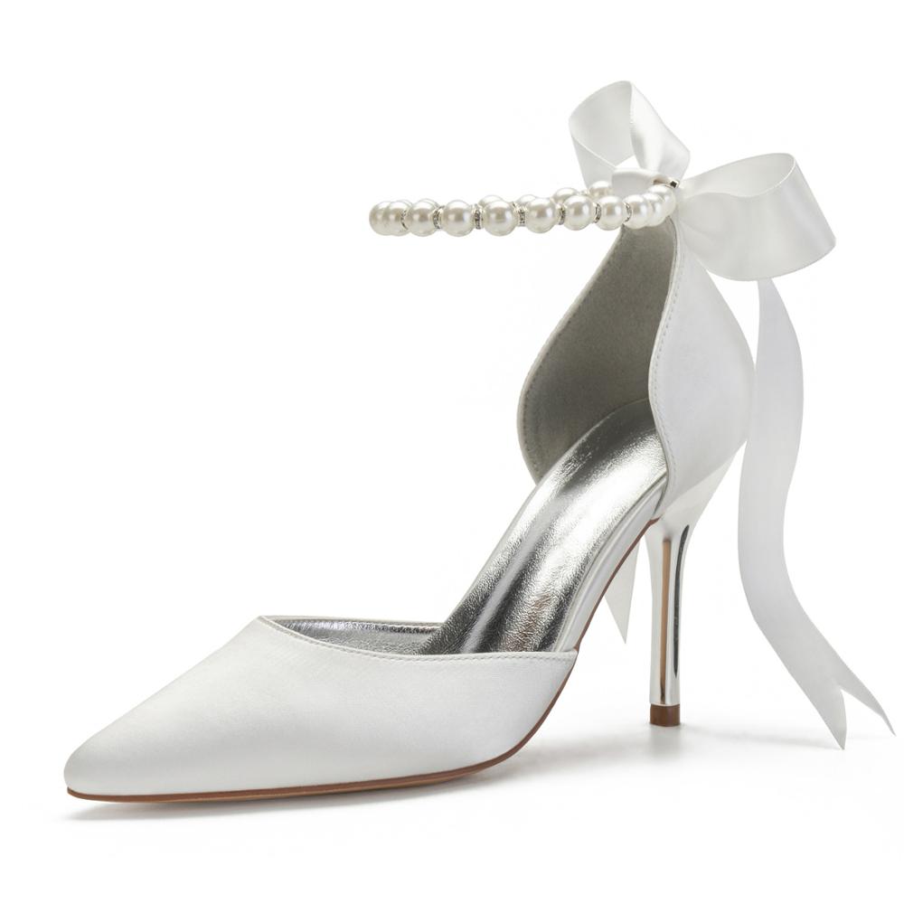 Funki Findz | Shoes | Women's Satin Pearls High Wedding Shoes