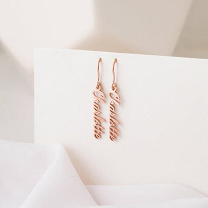 Funki Findz | Earrings | Custom Name Initial Vertical Drop Earring