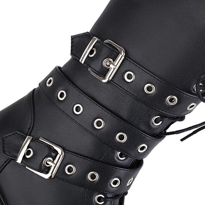 Funki Findz | Boots | Women's Buckle Wedge Platform Boots