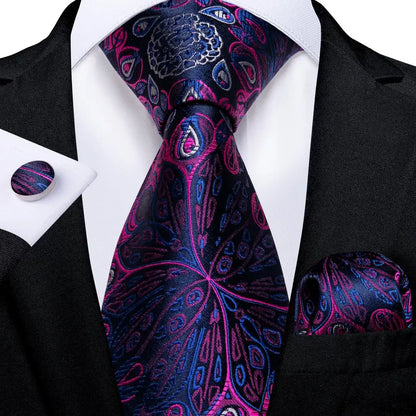 Funki Findz | Neckties | Men's Purple Silk Wedding 3Pcs Tie Set