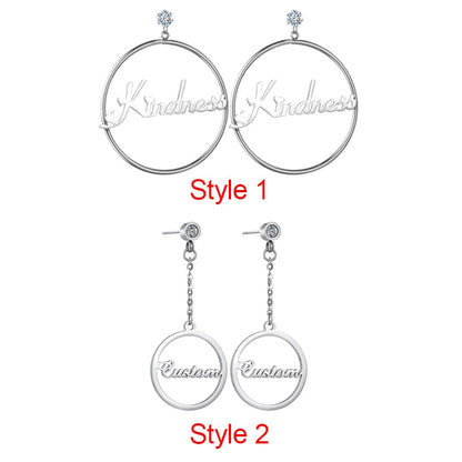 Funki Findz | Earrings | Custom Name Phrase Initial Drop Earring