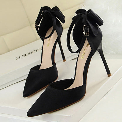 Funki Findz | Shoes | Women's Elegant Silk Bow Stiletto Pumps