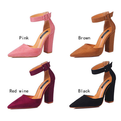 Funki Findz | Shoes | Women's High Block Heel Flock Party Shoe