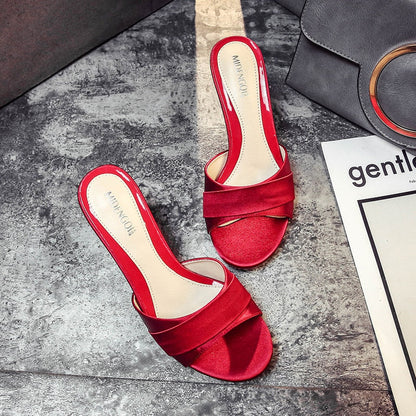 Funki Findz | Shoes | Women's Luxury Satin Low Heel Slides