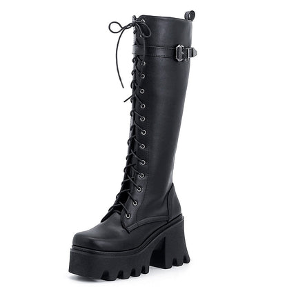 Funki Findz | Boots | Women's Lace Up Chunky Platform Boots