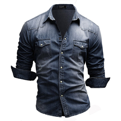 Funki Findz | Shirts | Men's Slim Fit Long Sleeved Denim Shirts