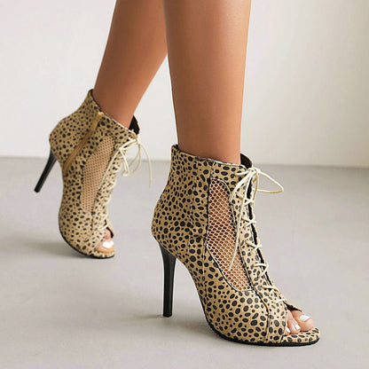 Funki Findz | Boots | Women's Open Toe Lace Up Granny Boots