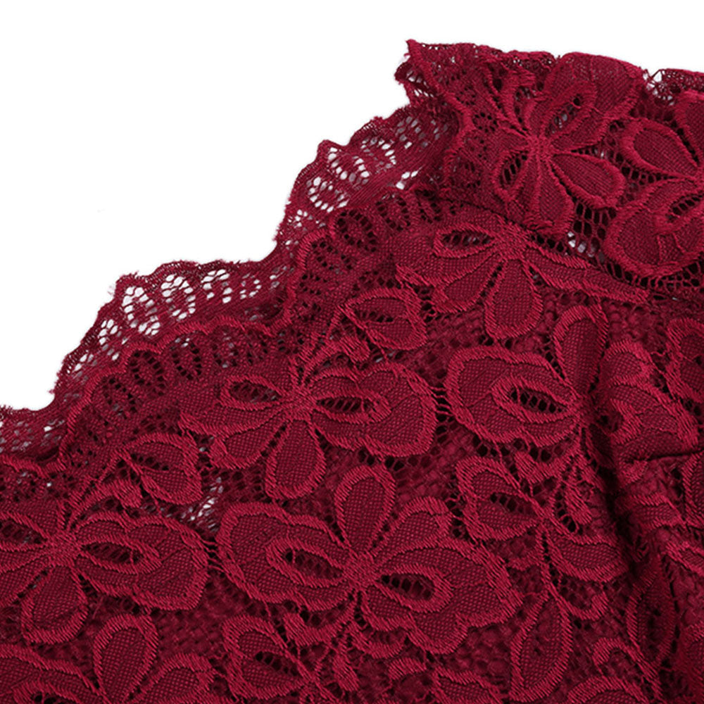 Funki Findz | Dresses | Women's Elegant Lace Chiffon Midi Dress