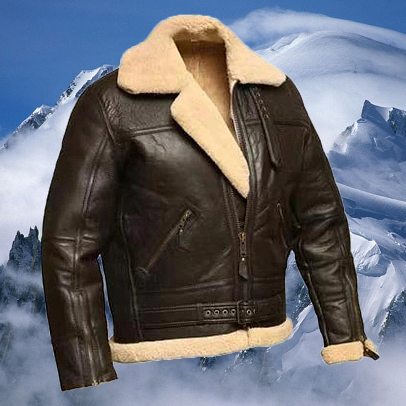 Funki Findz | Jackets | Men's Warm Faux Fur and Leather Jacket