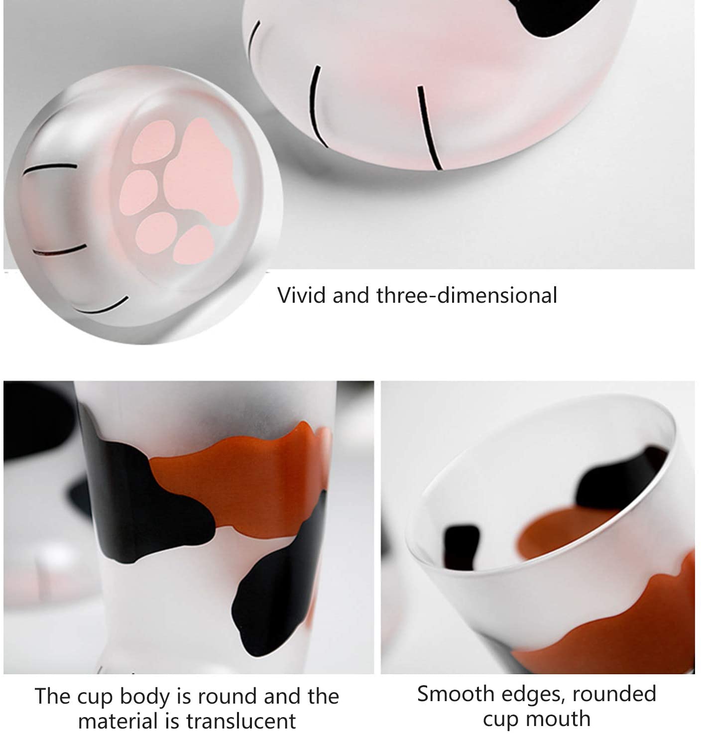 Funki Findz | Glasses | Cat Paw Frosted Glass Cup Sets