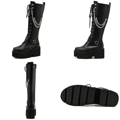 Funki Findz | Boots | Women's High Luxury Gothic Platform Boots
