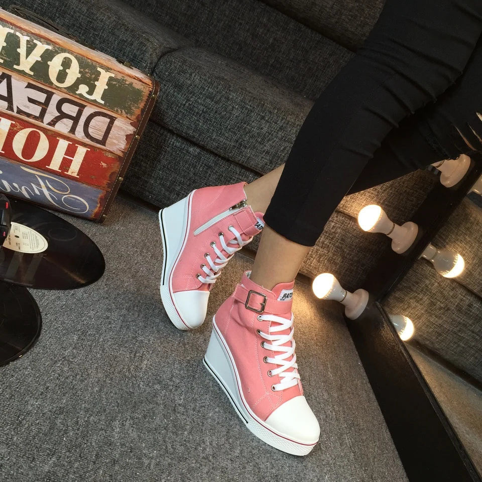 Funki Findz | Boots | Women's High Top Platform Wedge Sneaker