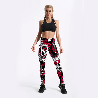 Funki Findz | Pants | Women's Fitness Leggings | Skull, Web, Swirl