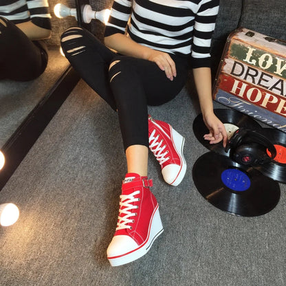 Funki Findz | Boots | Women's High Top Platform Wedge Sneaker