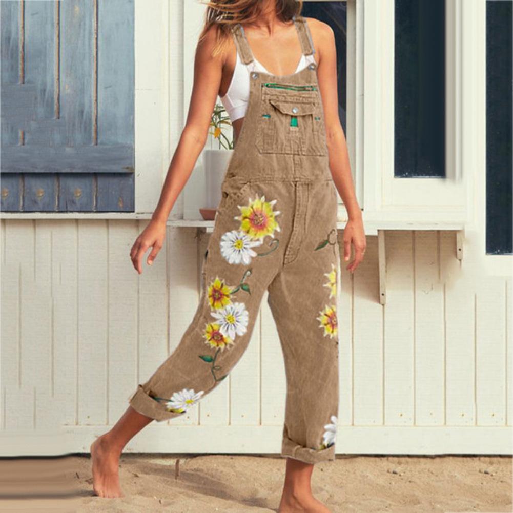 Funki Findz | Pants | Women's Sunflower Denim Bib Overalls