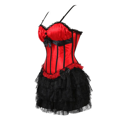 Funki Findz | Dresses | Women's Gothic Satin Lace Corset Dress