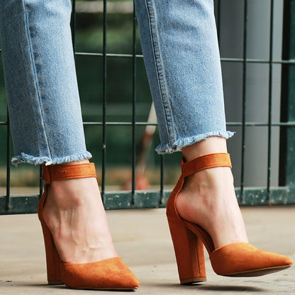 Funki Findz | Shoes | Women's High Block Heel Flock Party Shoe