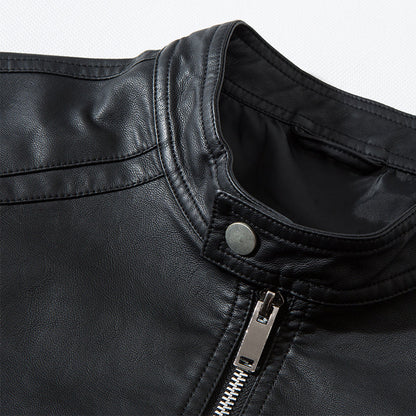 Funki Findz | Jackets | Men's Faux Leather Stand Collar Jacket