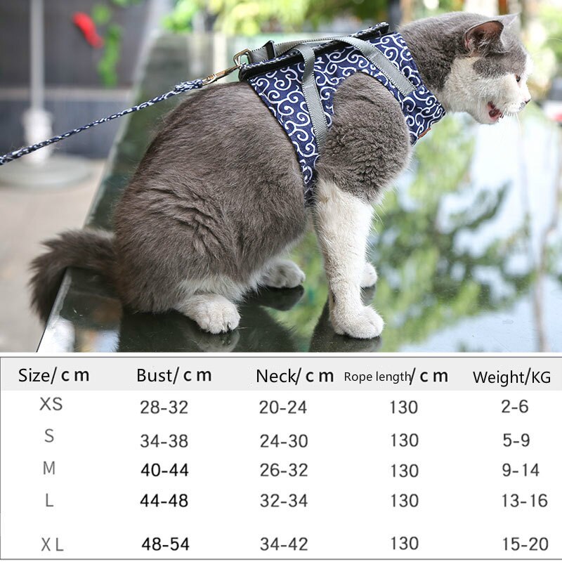 Funki Findz | Pet Harnesses | Cat Harness Walking Lead Vest Set