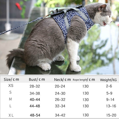 Funki Findz | Pet Harnesses | Cat Harness Walking Lead Vest Set