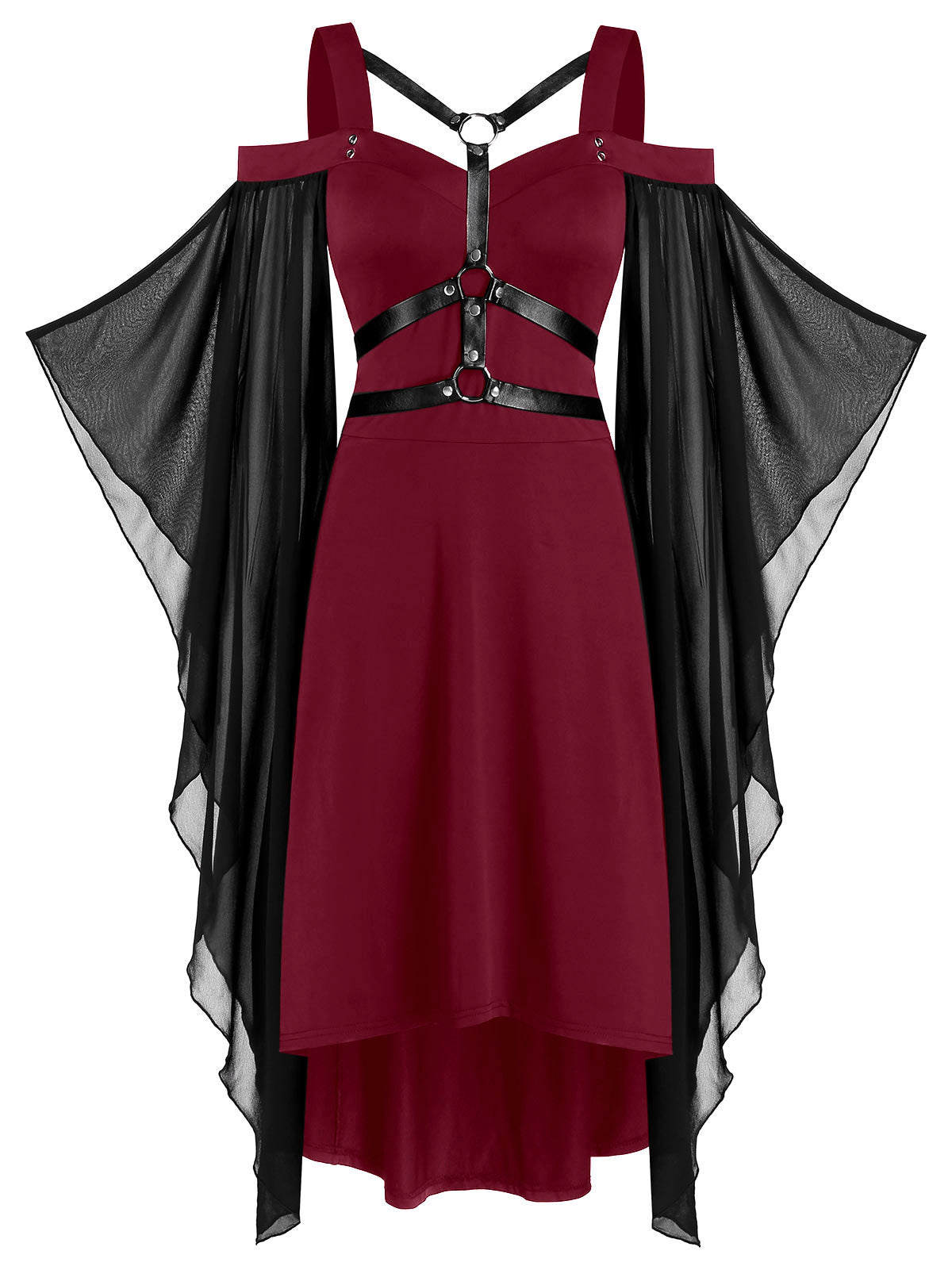 Funki Findz | Dresses | Women's Gothic Leather Strap Dress