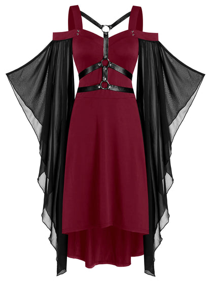 Funki Findz | Dresses | Women's Gothic Leather Strap Dress