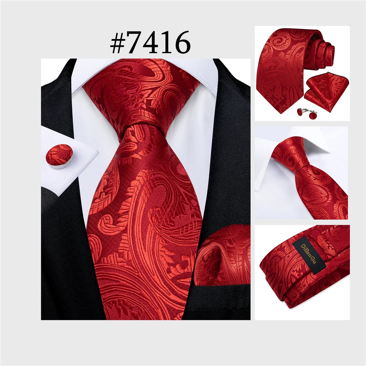 Funki Findz | Neckties | Men's 3Pcs Paisley Wedding Tie Sets