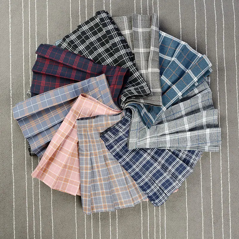 Funki Findz | Skirts | Women's Harajuku Preppy Plaid Mini Skirts