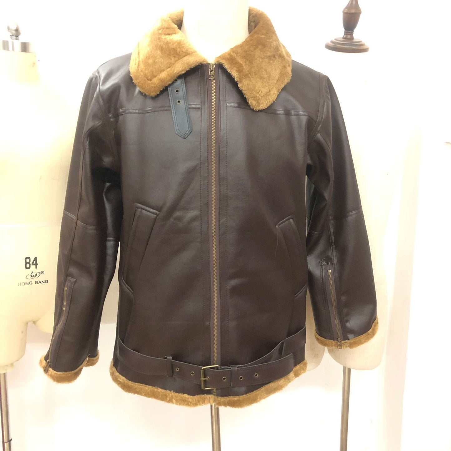Funki Findz | Jackets | Men's Warm Faux Fur and Leather Jacket