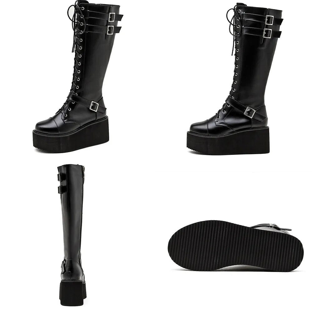 Funki Findz | Boots | Women's High Luxury Gothic Platform Boots