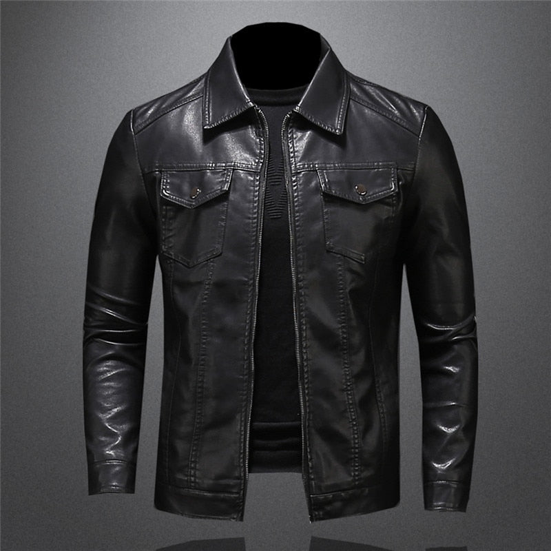 Funki Findz | Jackets | Men's Slim Fit Faux Leather Jacket