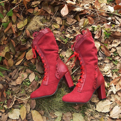 Funki Findz | Boots | Women's Steampunk Lace Top Granny Boot