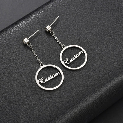Funki Findz | Earrings | Custom Name Phrase Initial Drop Earring