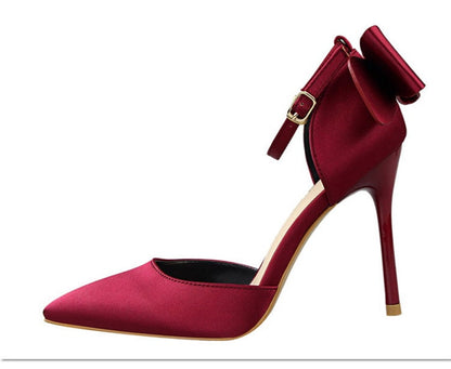 Funki Findz | Shoes | Women's Elegant Silk Bow Stiletto Pumps