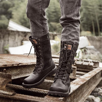 Funki Findz | Boots | Men's Gothic Motorcycle Mid-Calf Boots