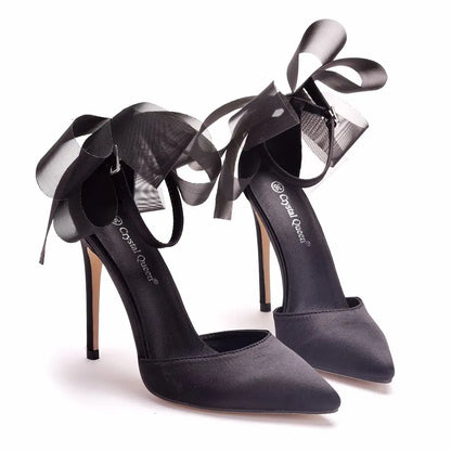 Funki Findz | Shoes | Women's Chiffon Bow Silk Bridal Stilettos