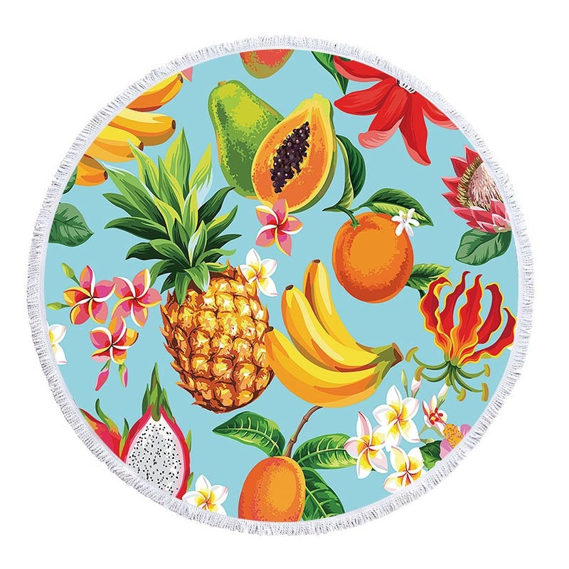 Funki Findz | Beach Mats | Fruit Printed Beach Mat Towel Throw