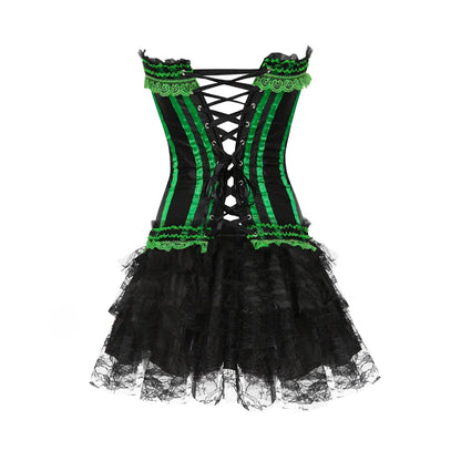 Funki Findz | Dresses | Women's Gothic Satin Lace Corset Dress