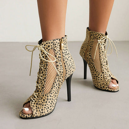 Funki Findz | Boots | Women's Open Toe Lace Up Granny Boots