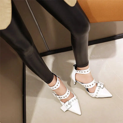 Funki Findz | Shoes | Women's Punk Buckle Strap Rivet Stilettos