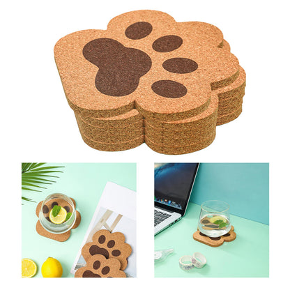 Funki Findz | Coasters | Cute Cat Paw Cork Coasters 5 Pcs