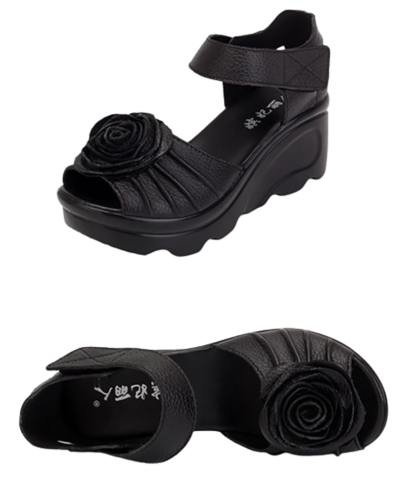 Funki Findz | Shoes | Women's Gothic Leather Low Heel Wedges