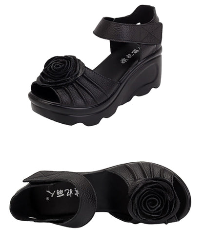 Funki Findz | Shoes | Women's Gothic Leather Low Heel Wedges