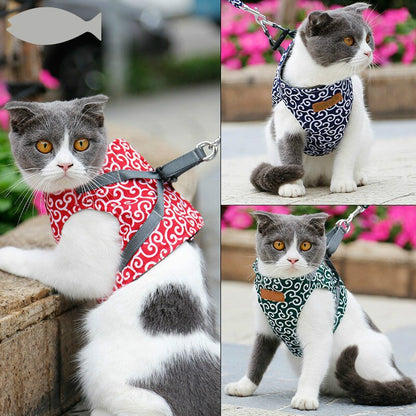 Funki Findz | Pet Harnesses | Cat Harness Walking Lead Vest Set