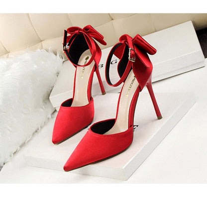 Funki Findz | Shoes | Women's Elegant Silk Bow Stiletto Pumps