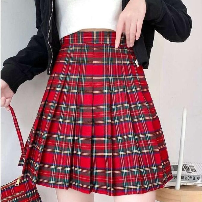 Funki Findz | Skirts | Women's High Waist Punk Pleated Skirt