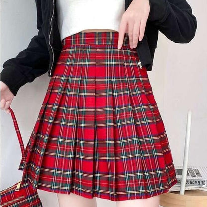 Funki Findz | Skirts | Women's High Waist Punk Pleated Skirt