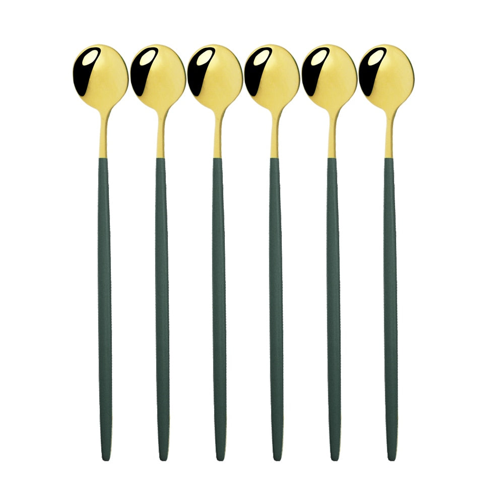Funki Findz | Spoons | Stainless Steel Long Handled Spoons 6Pc