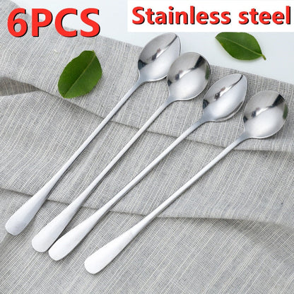 Funki Findz | Spoons | Stainless Steel Long Coffee Spoons 6Pcs