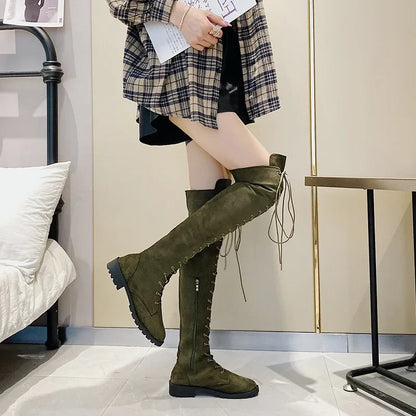 Funki Findz | Boots | Women's Over Knee Lace Up Long Boots